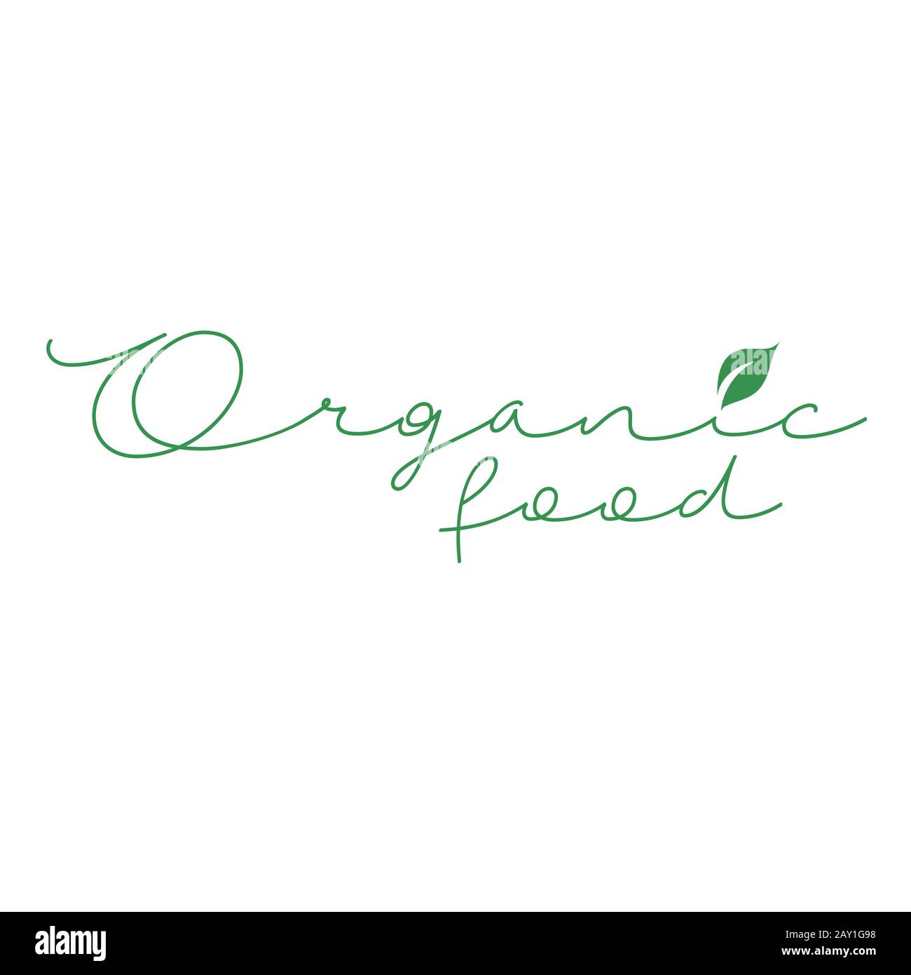Organic Food Calligraphy Vegetarian Food Safety Logo With Green