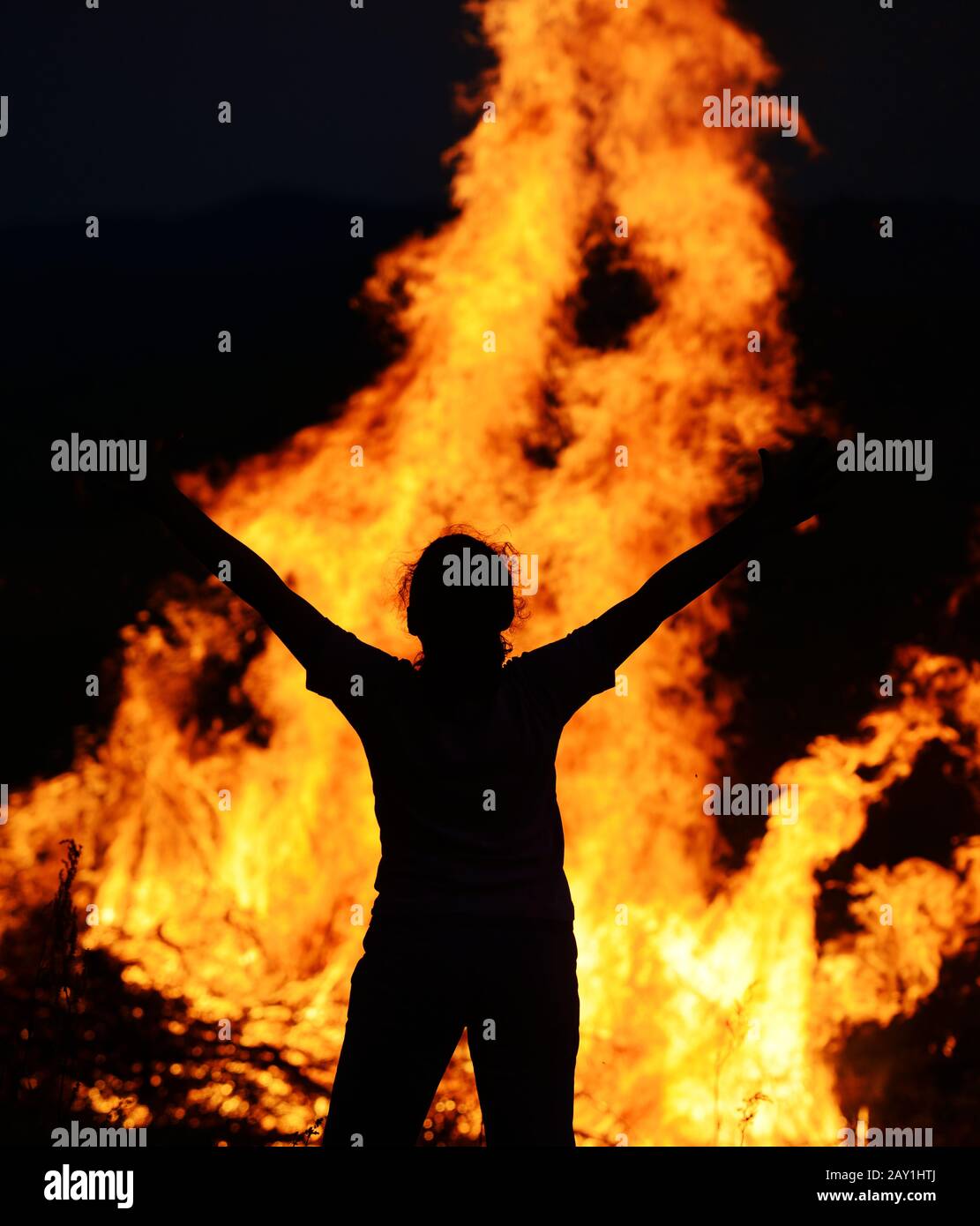 Man on fire Stock Photo Alamy