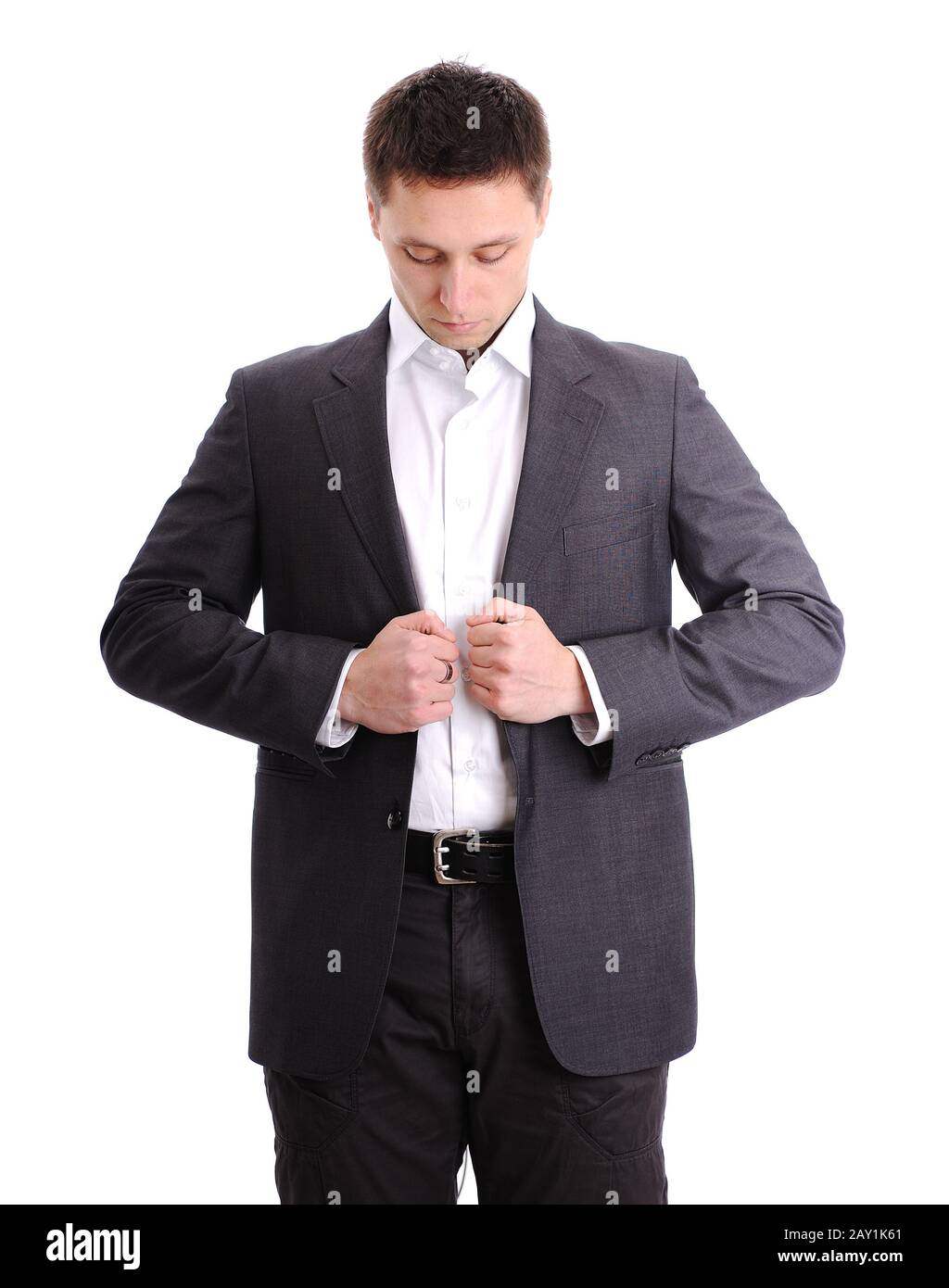 Man wearing jacket suit Cut Out Stock Images & Pictures - Alamy