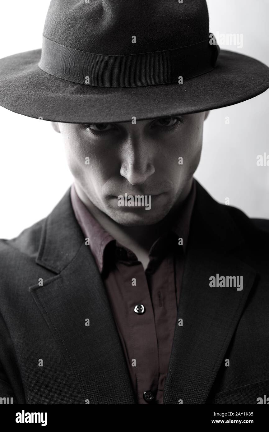 Man with a hat looking at camera Stock Photo