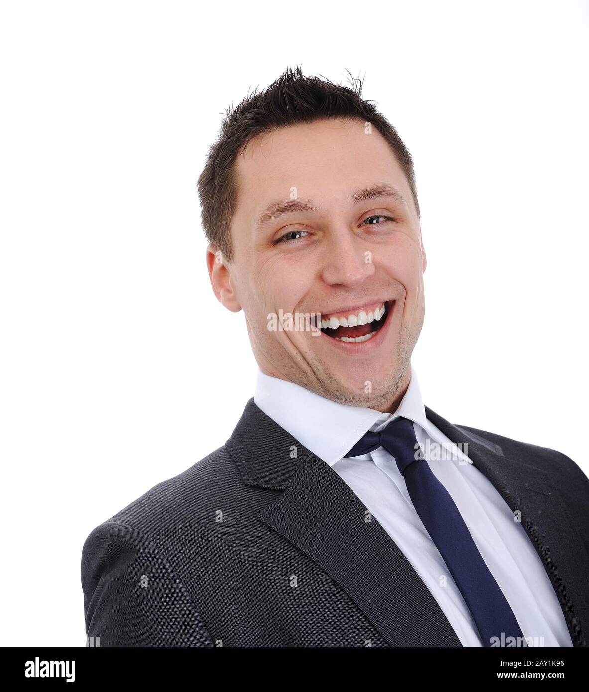 Businessman laughing Stock Photo