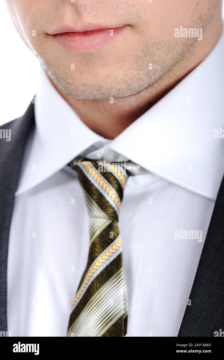 Closeup shot of business suit and tie on a man Stock Photo - Alamy