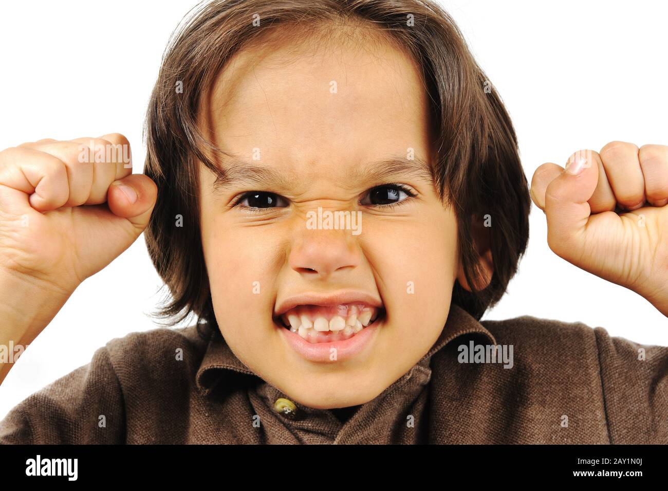 Nervous boy, biting his nails Stock Photo