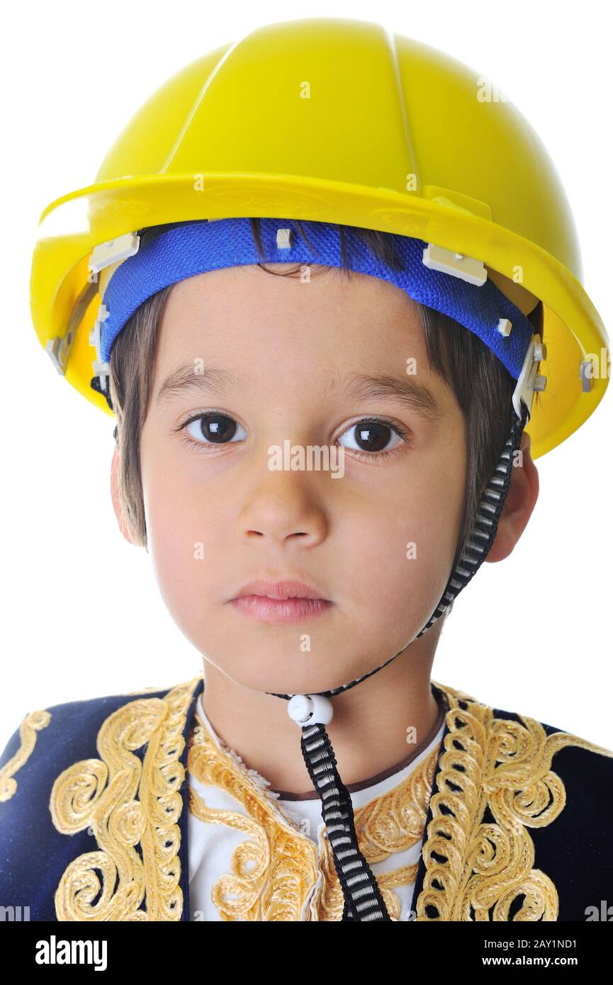 kid with helmet on