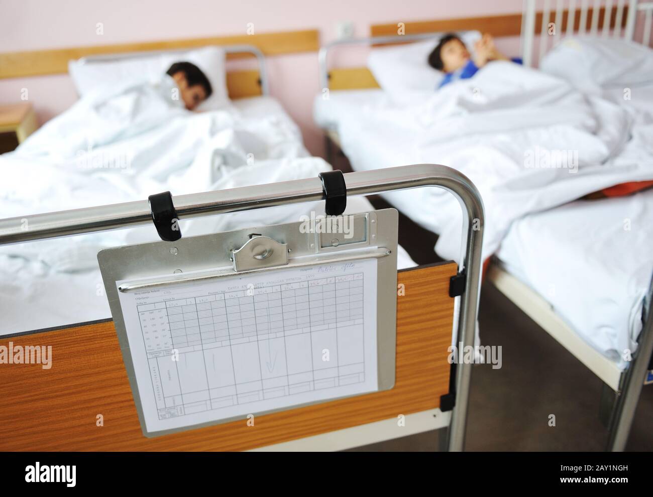Ill child in hospital Stock Photo