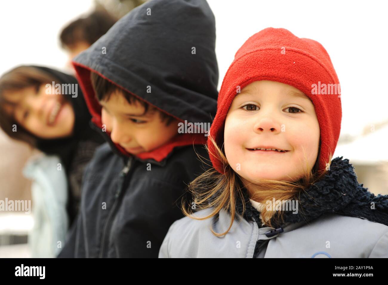 Group happy school children hi-res stock photography and images - Alamy