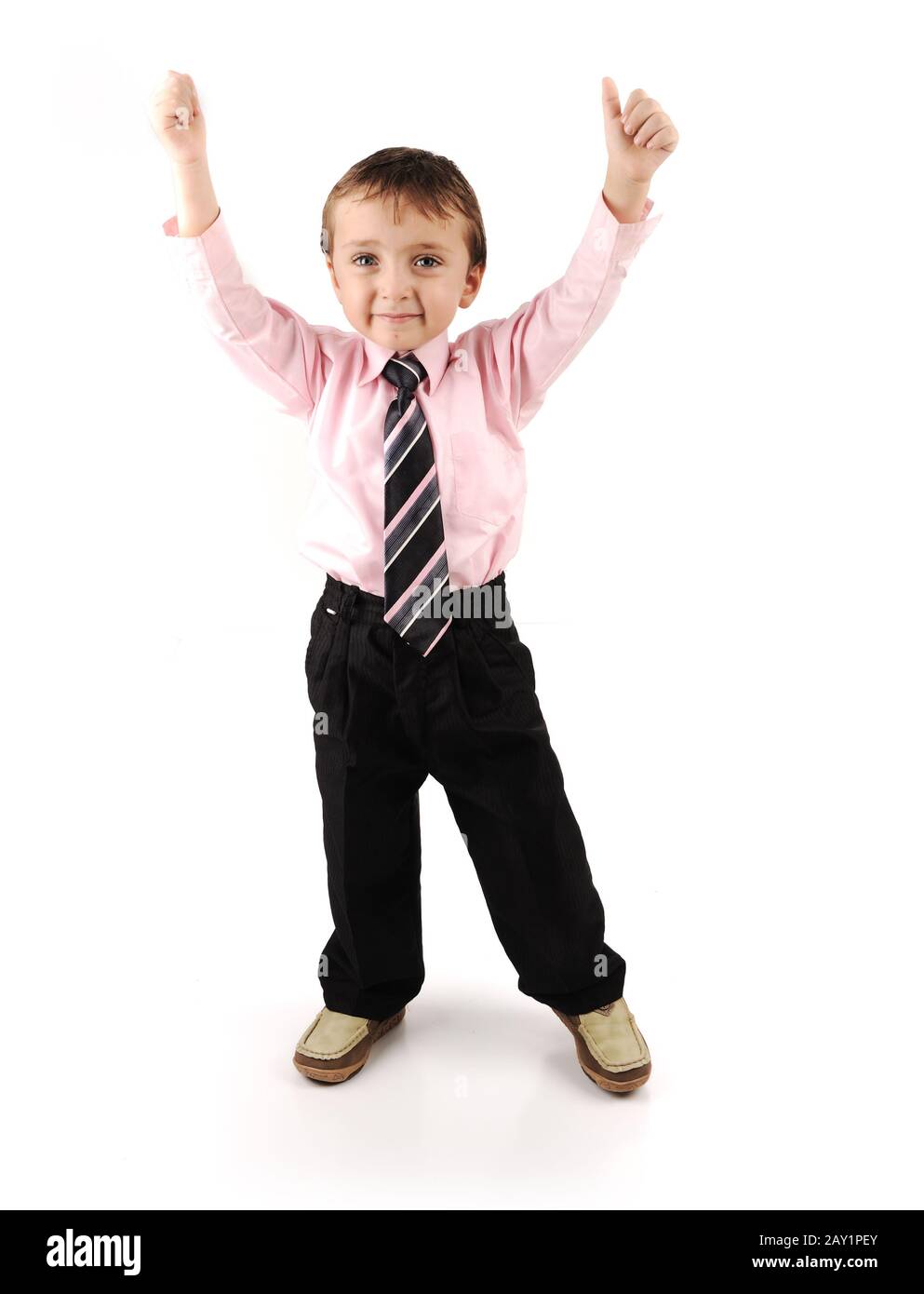 Adorable little kid wearing a suite Stock Photo Alamy