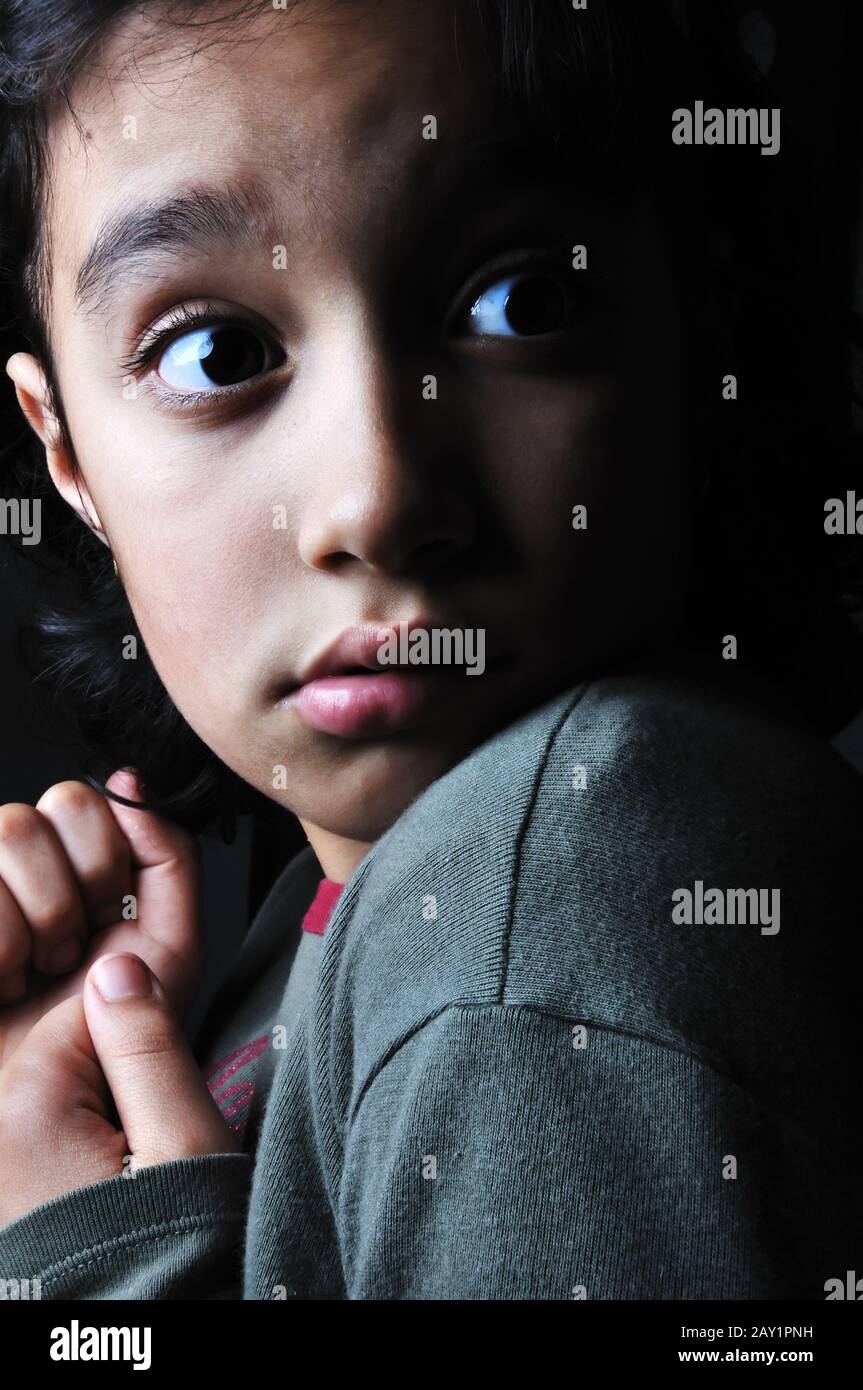 Scared little girl Stock Photo - Alamy