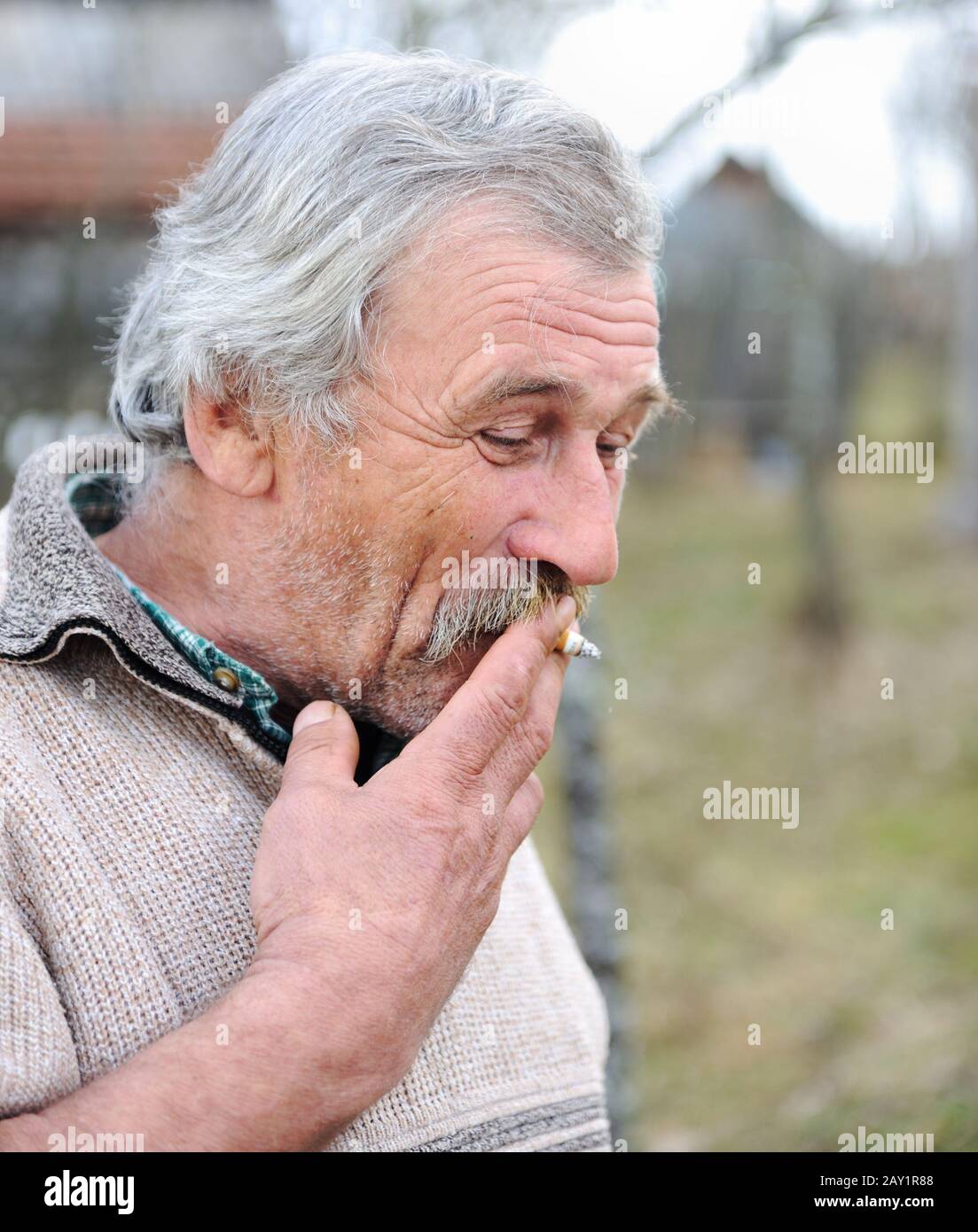 Elderly person, portrait in natural pose Stock Photo - Alamy