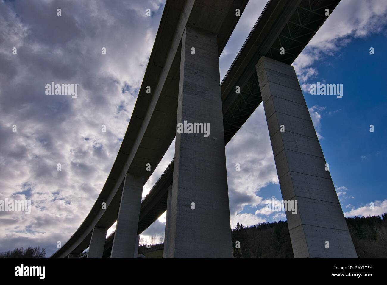 highway bridge with sky Stock Photo