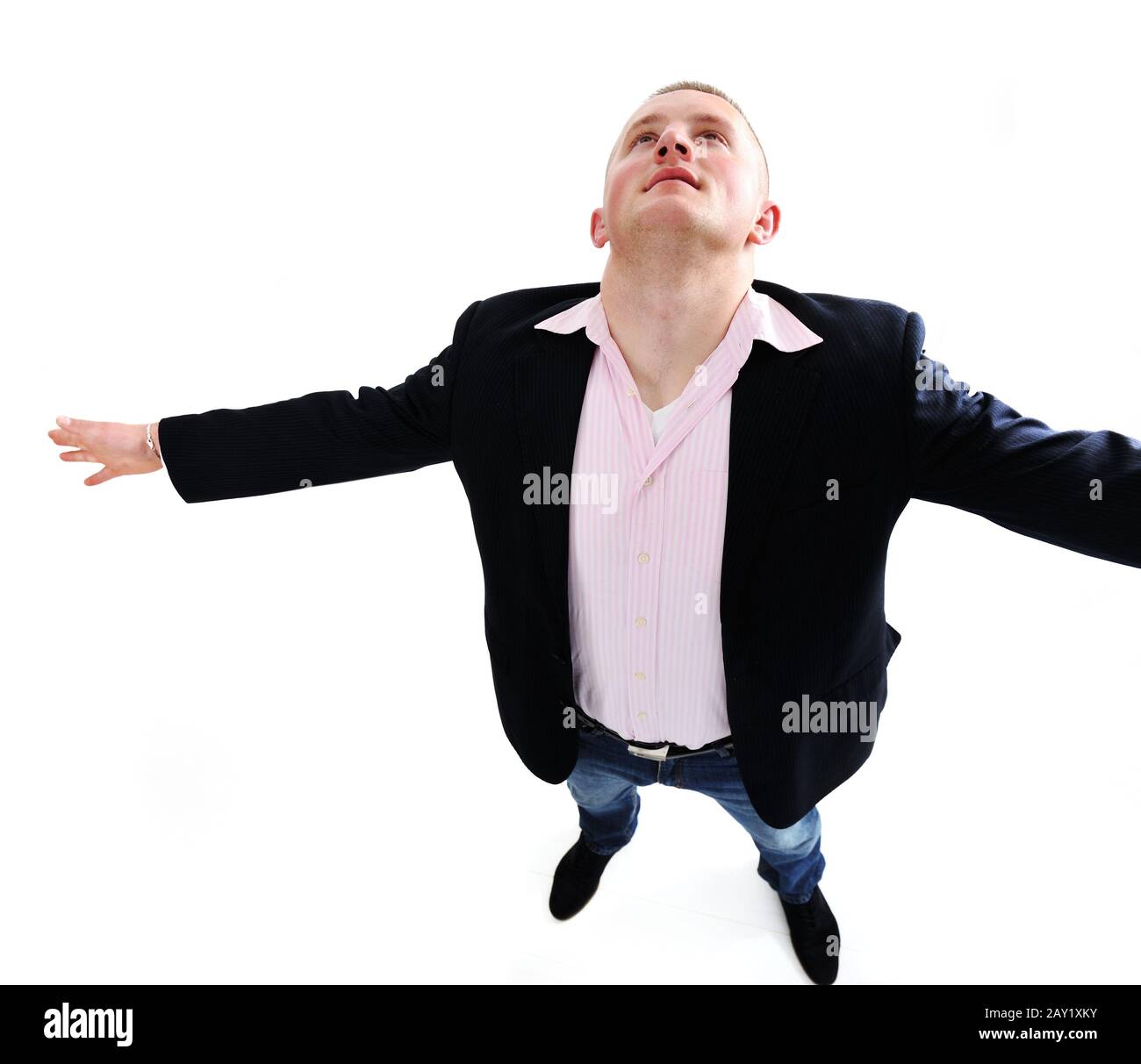 Young business man wearing suit Stock Photo