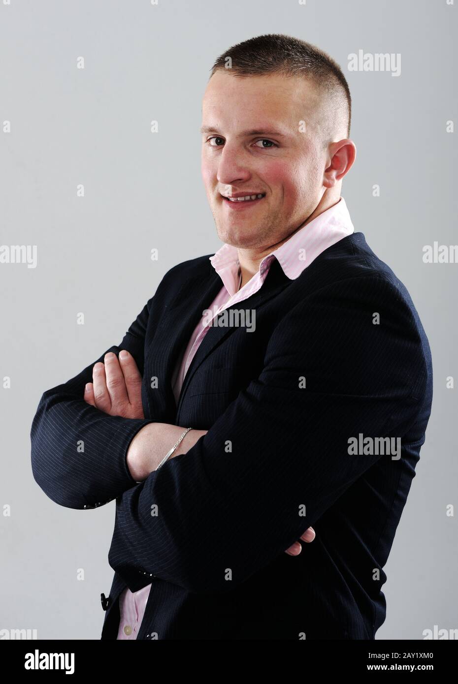 Young business man wearing suit Stock Photo