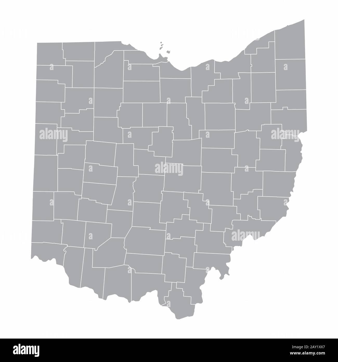 Ohio Counties Map Stock Vector