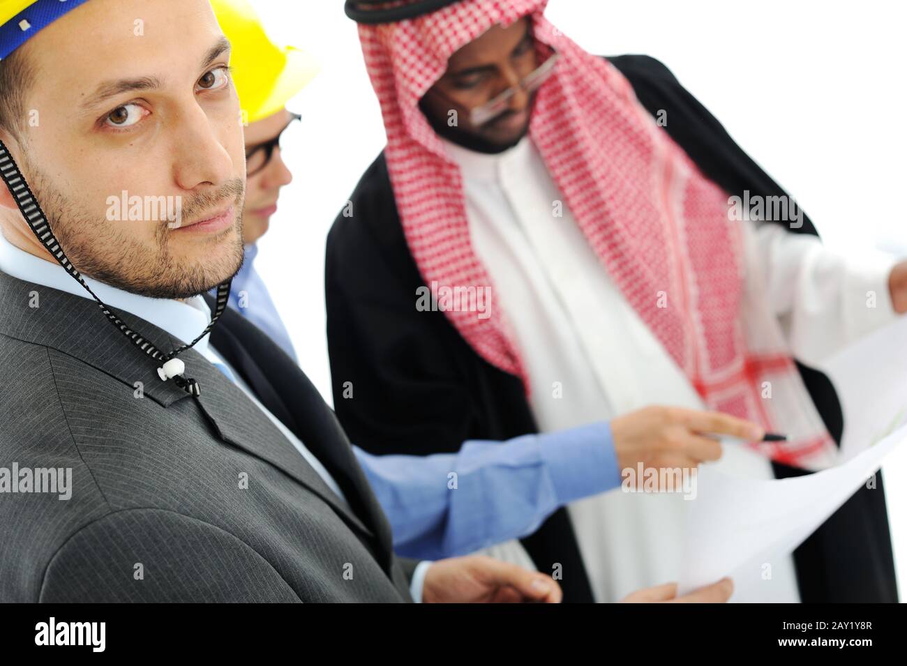 Business people having consultanting about new project at Middle east Stock Photo