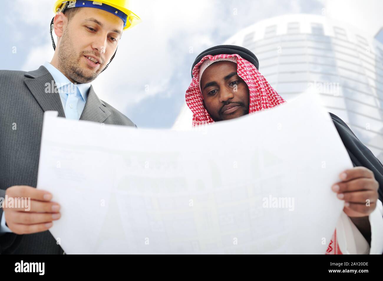Business people having consultanting about new building Stock Photo