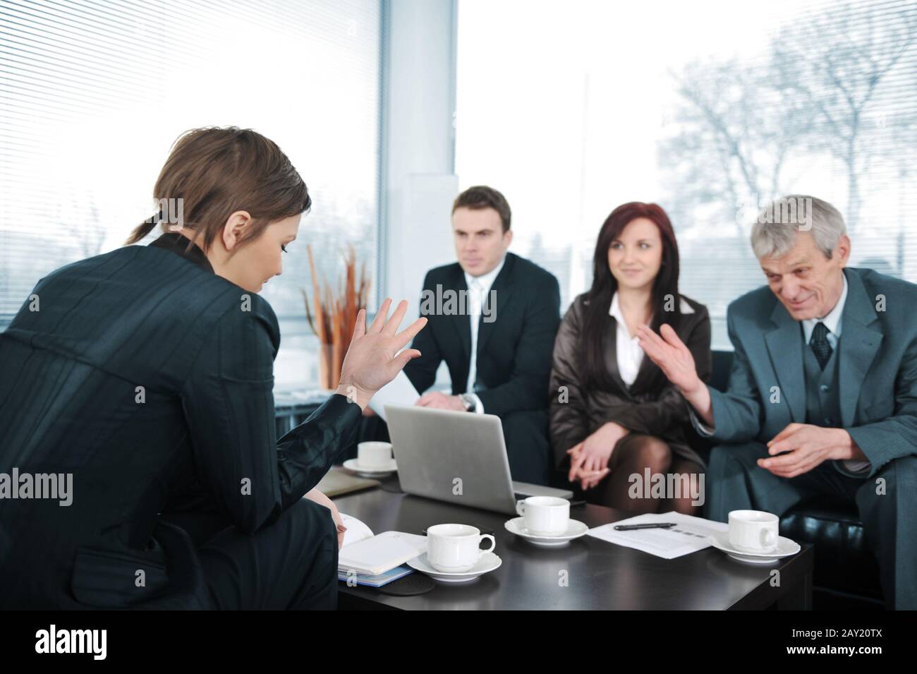 Businesswoman having a job interview Stock Photo