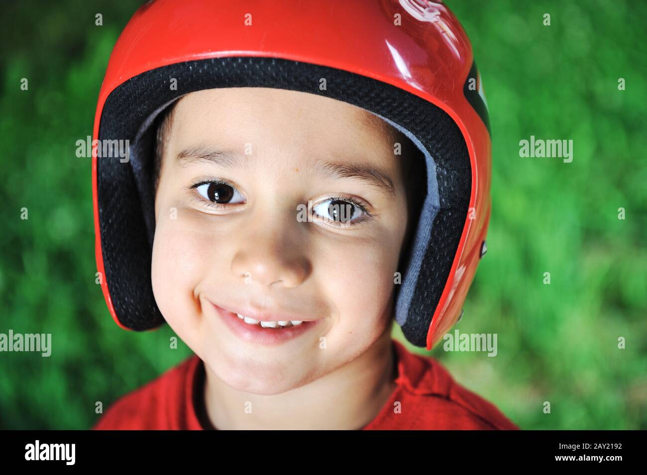 kid with helmet on