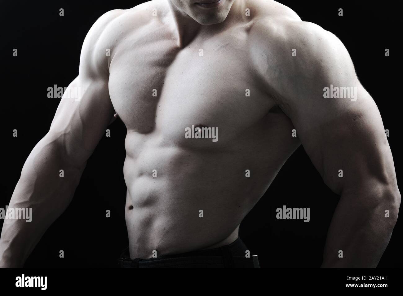 The Perfect male body - Awesome bodybuilder posing Stock Photo - Alamy