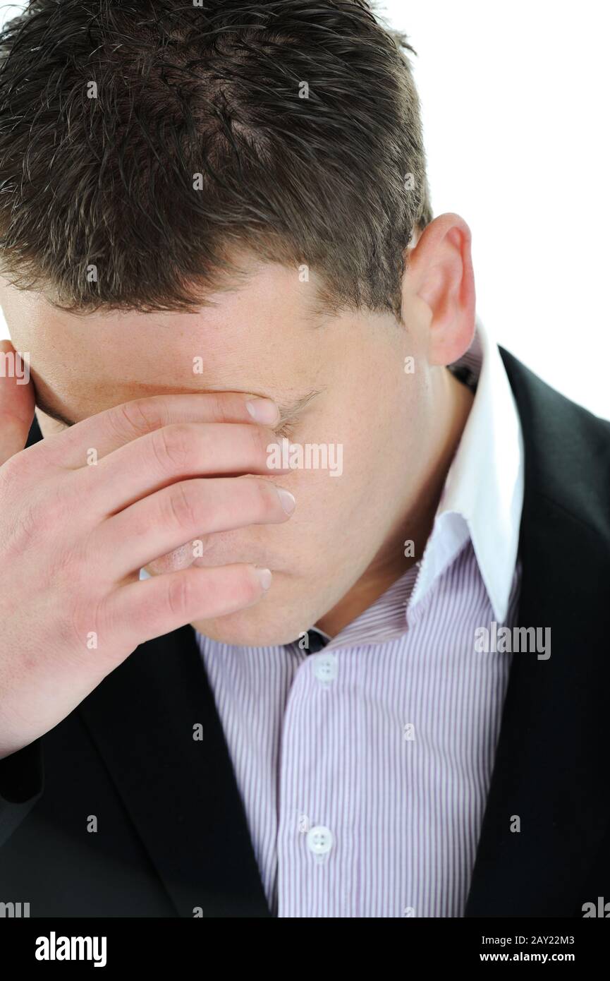 Man having headache Stock Photo