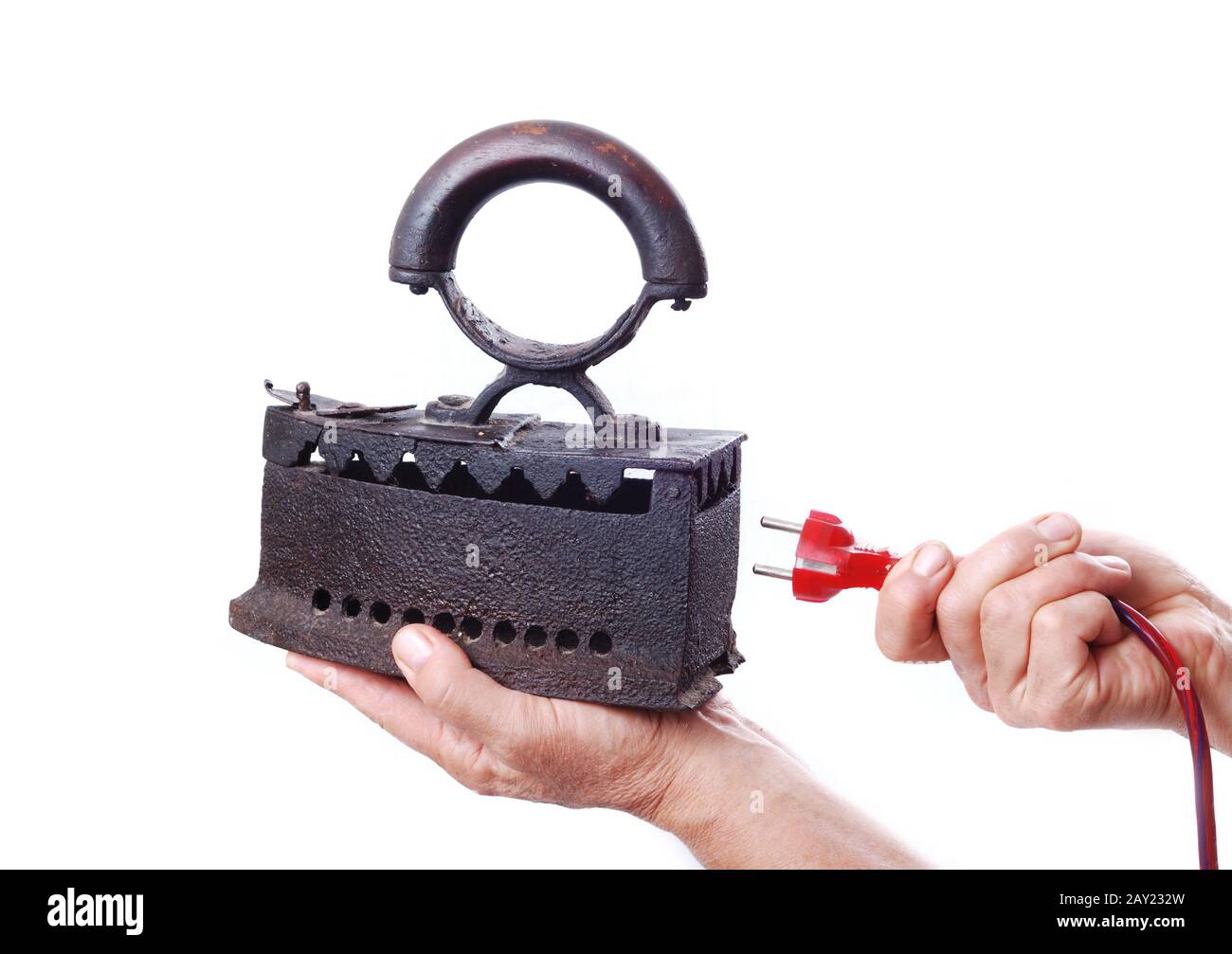 Old iron and electricity cable Stock Photo - Alamy