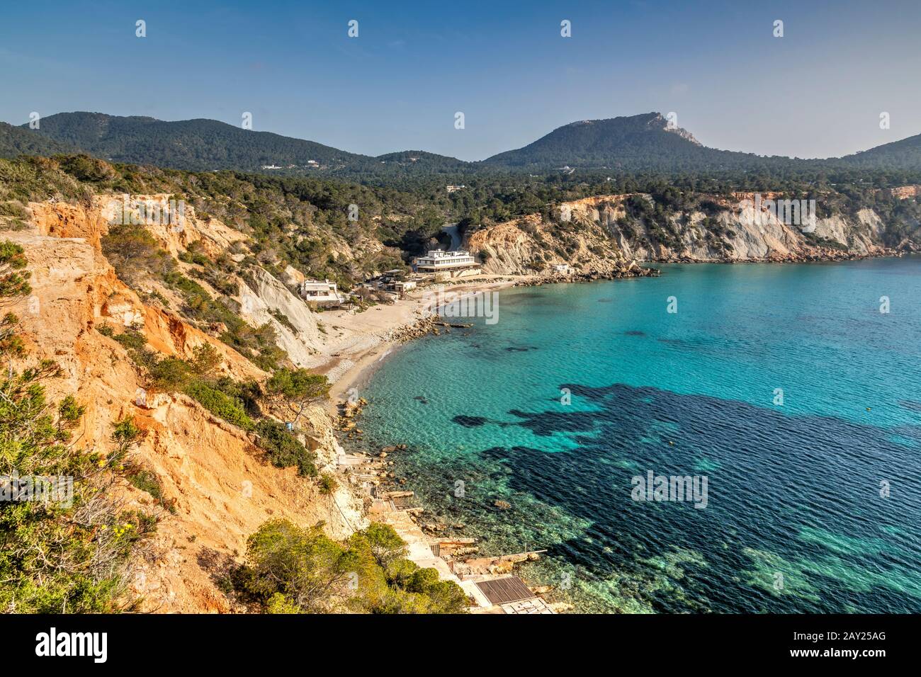 Cala d'Hort beach, Ibiza, Balearic Islands, Spain Stock Photo