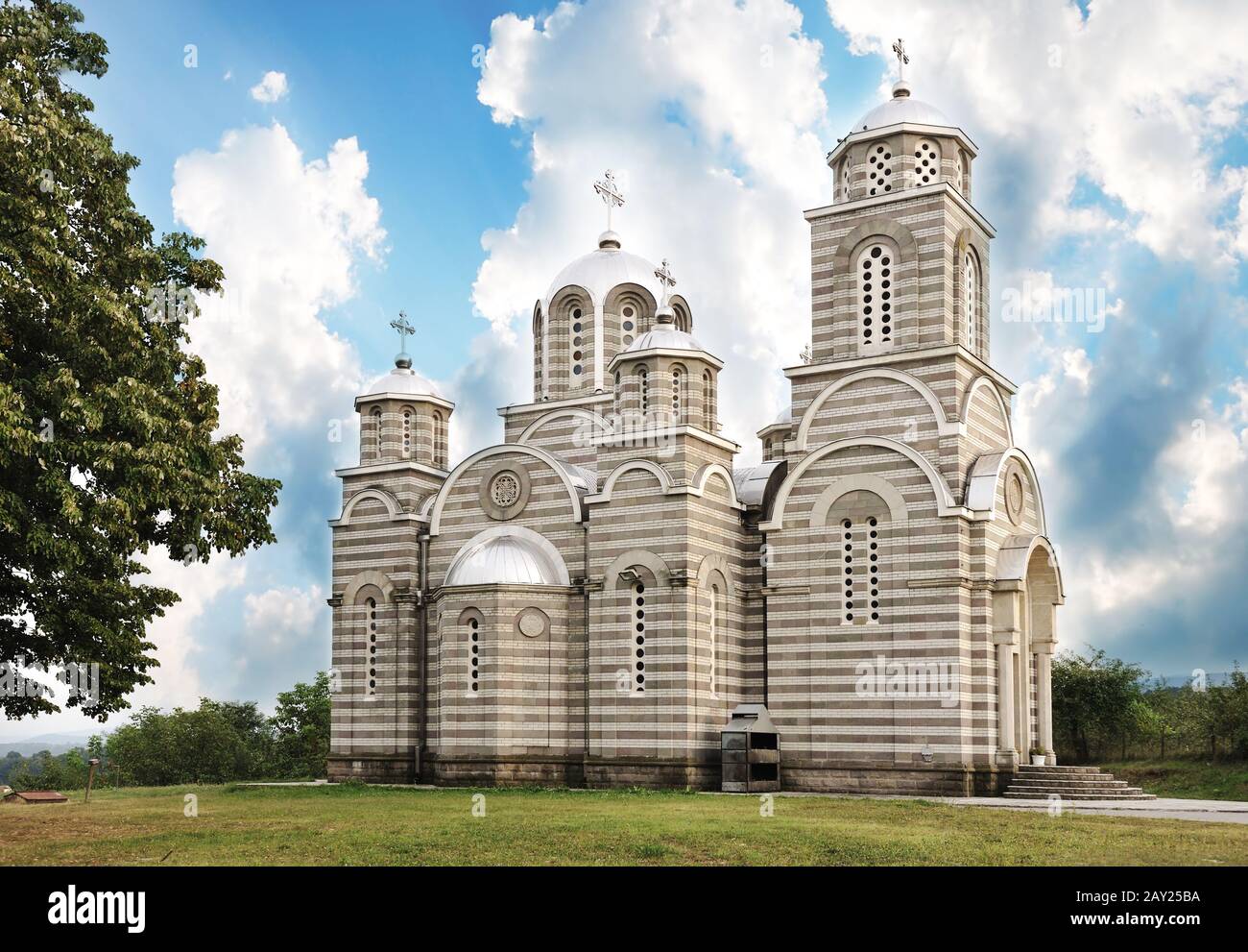 Orthodox church with blue sky background Stock Photo - Alamy