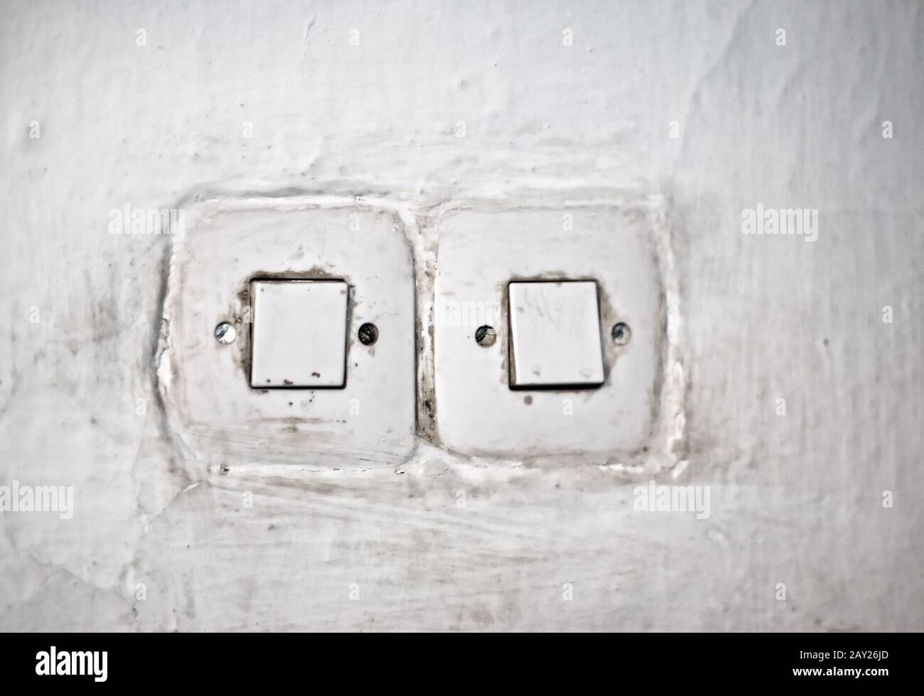 Old eletricity switch Stock Photo