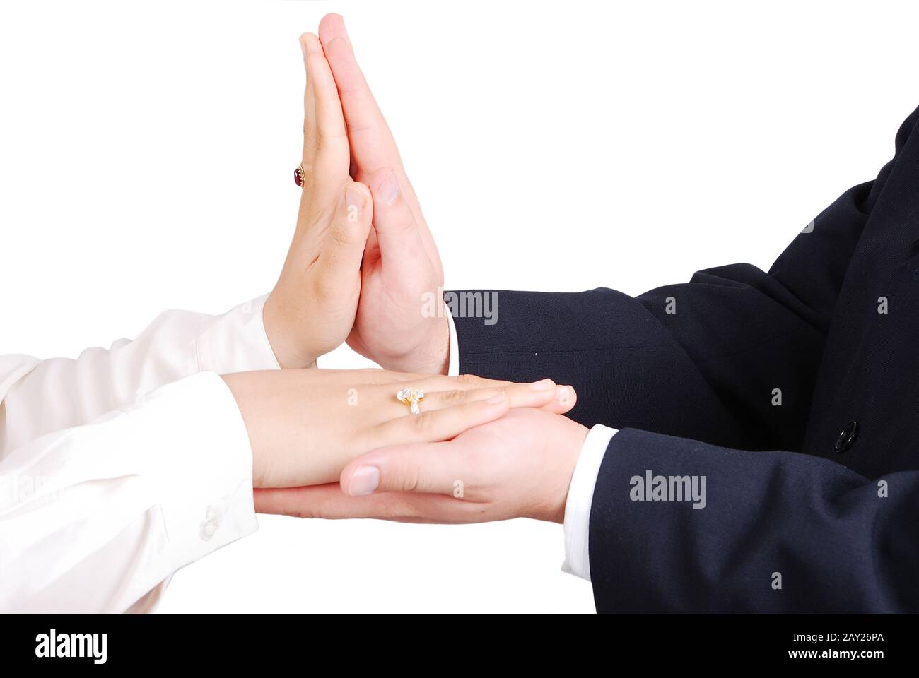 Connected hands of two young lovers Stock Photo - Alamy