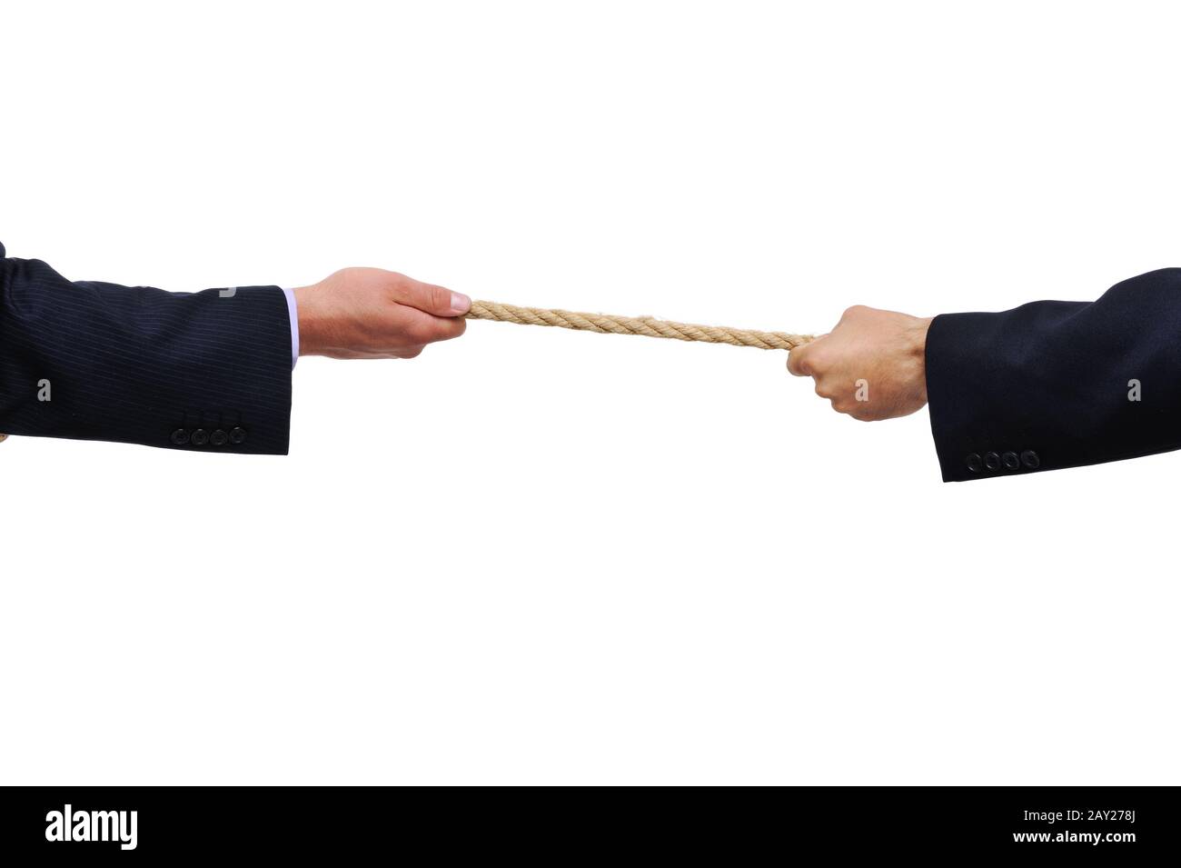 Two competitors pulling a rope Stock Photo