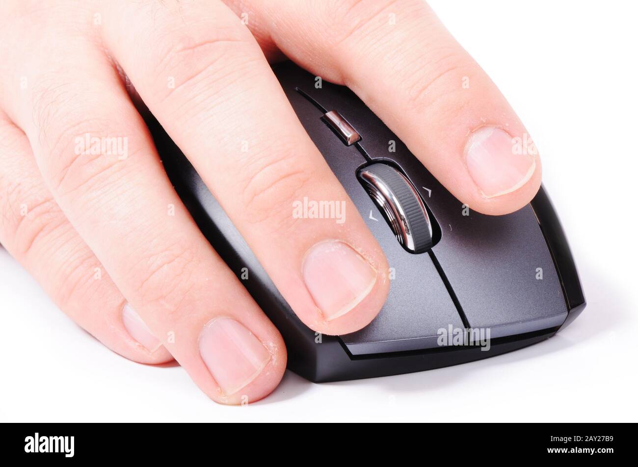 Male hand on mouse Stock Photo Alamy