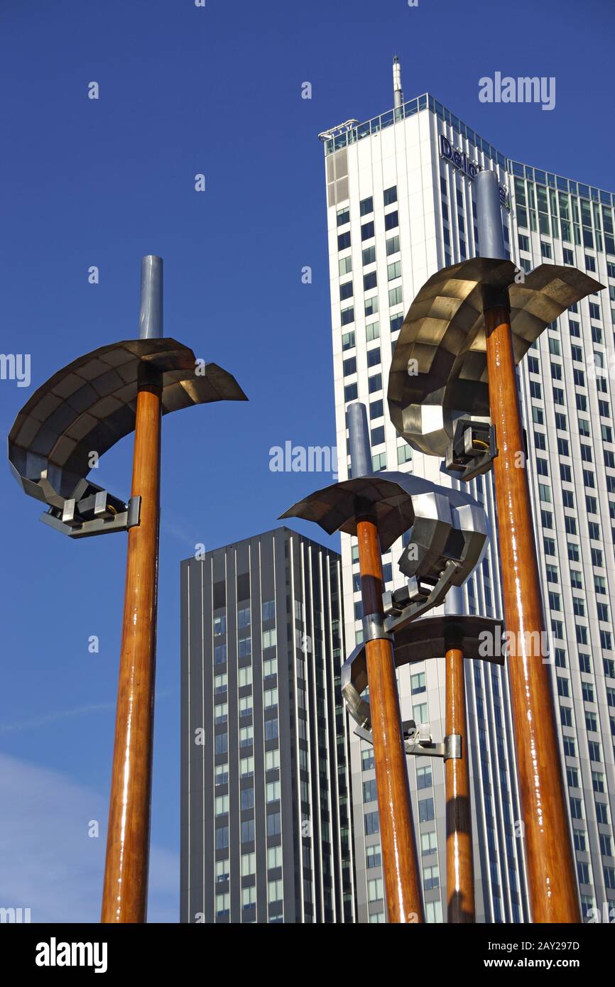 Skyline in Rotterdam, Kop van Zuid (with Maastoren Stock Photo