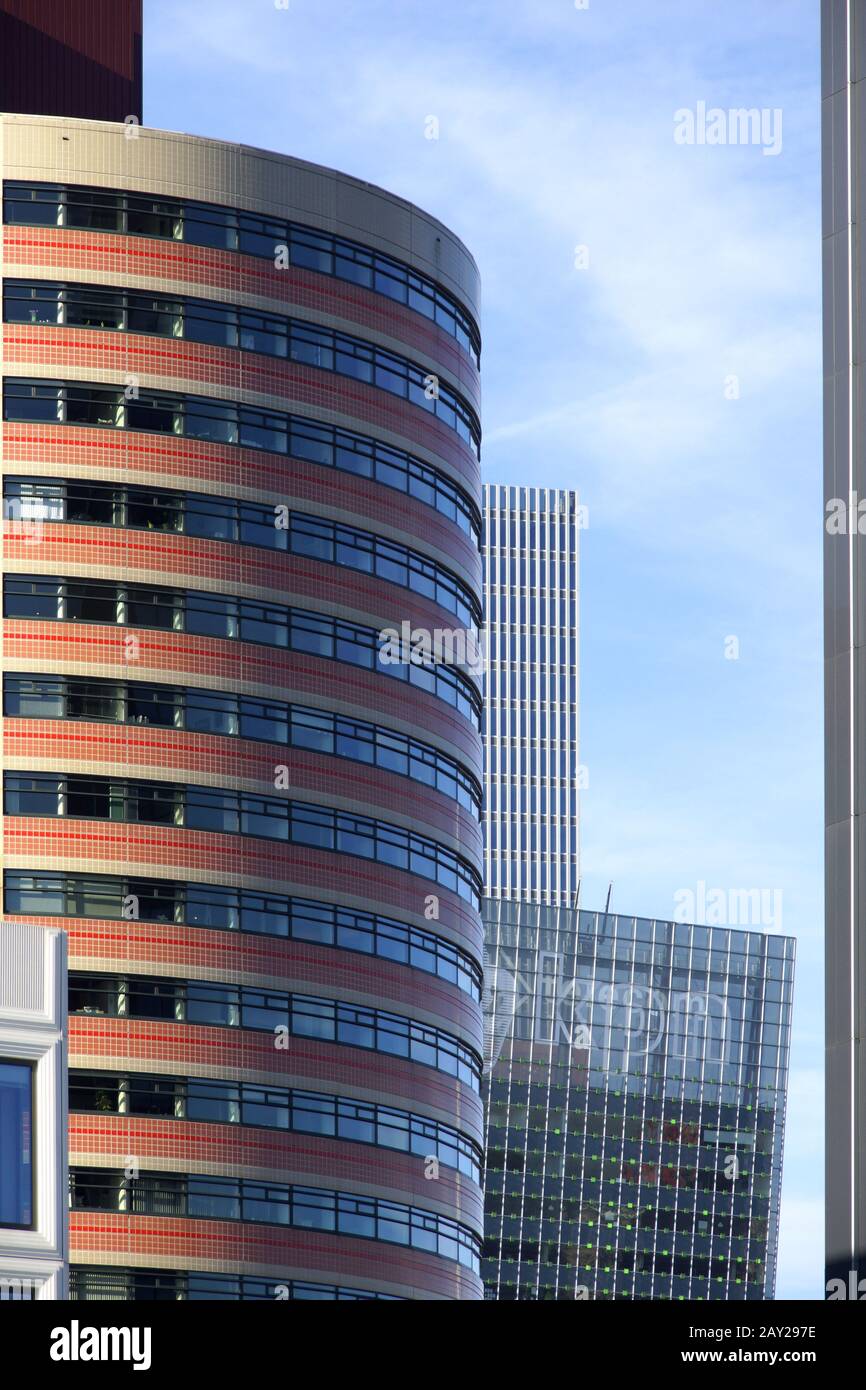 Skyline in Rotterdam, Kop van Zuid, Spoorweghaven Stock Photo