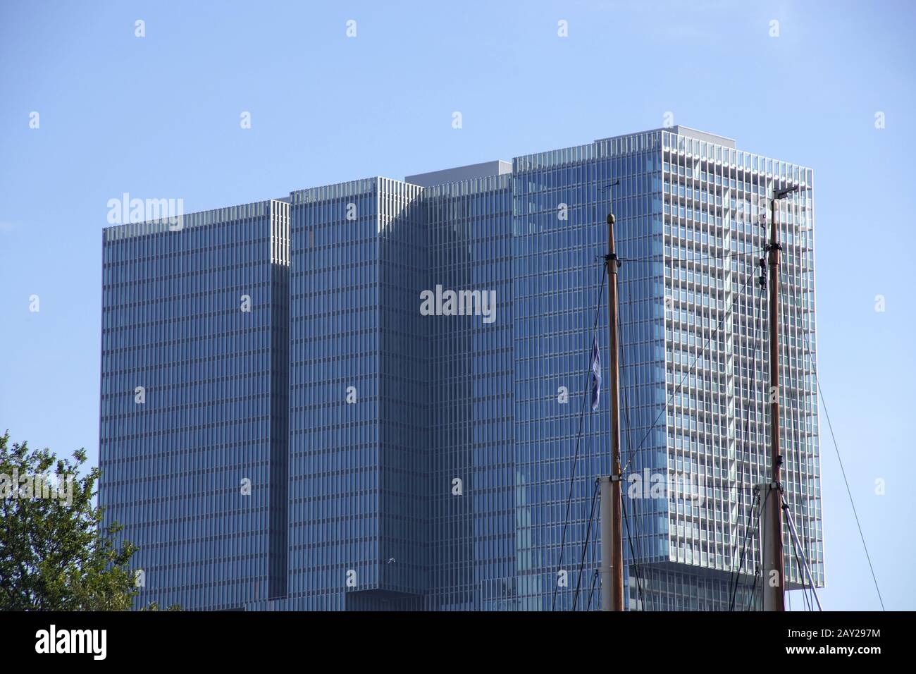 Skyline in Rotterdam, Kop van Zuid, De Rotterdam Stock Photo