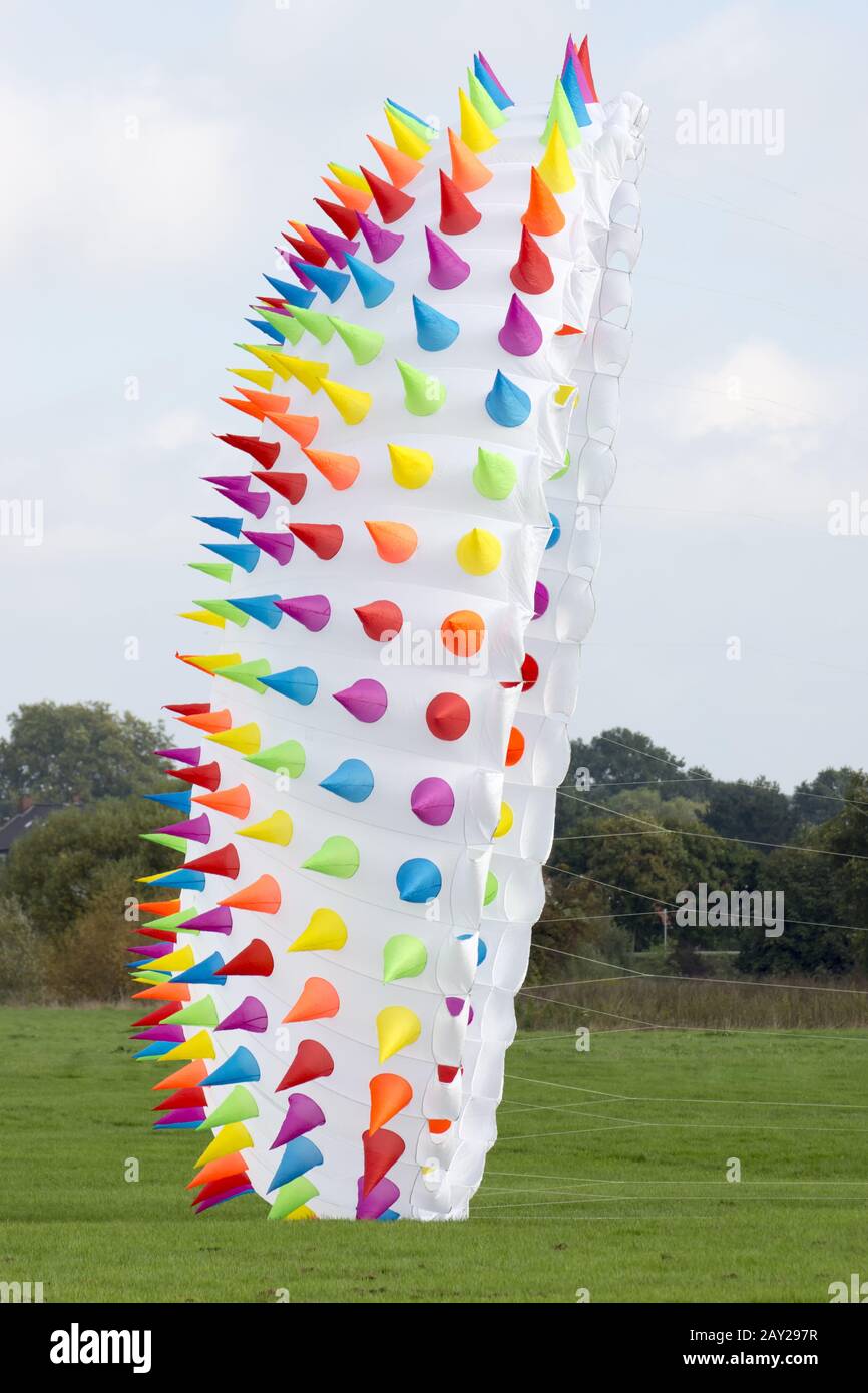 Theme-kites in the kite-festival in Luenen, German Stock Photo