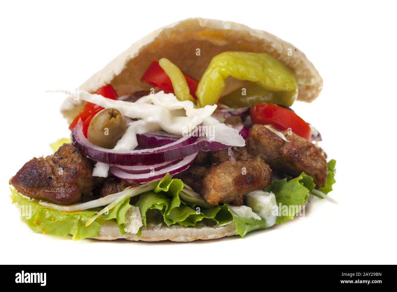 Gyros in a pita bread Stock Photo Alamy