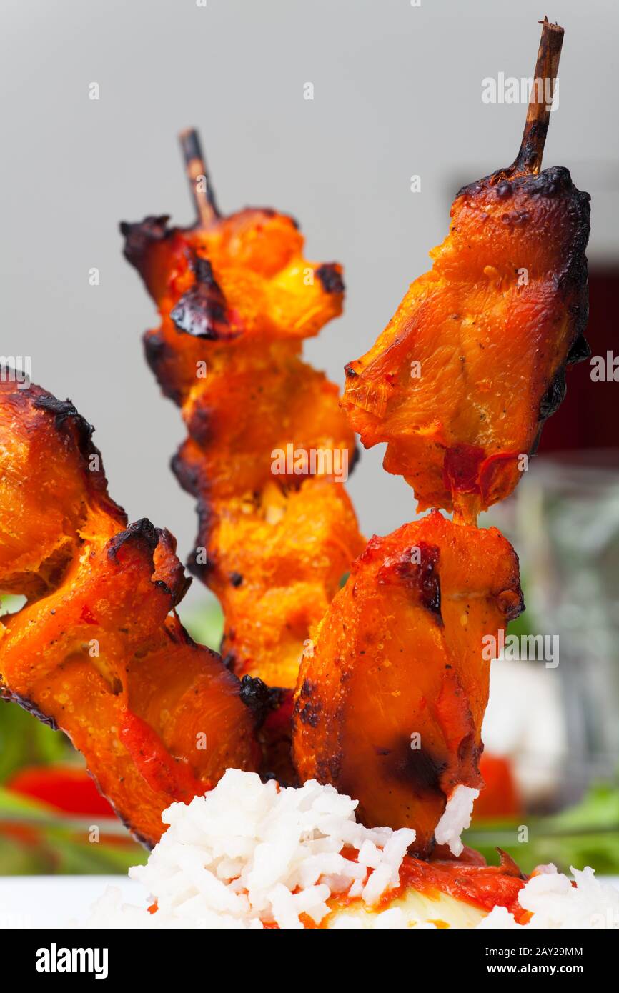 Indian Tandoori Grilled Chicken Stock Photo Alamy