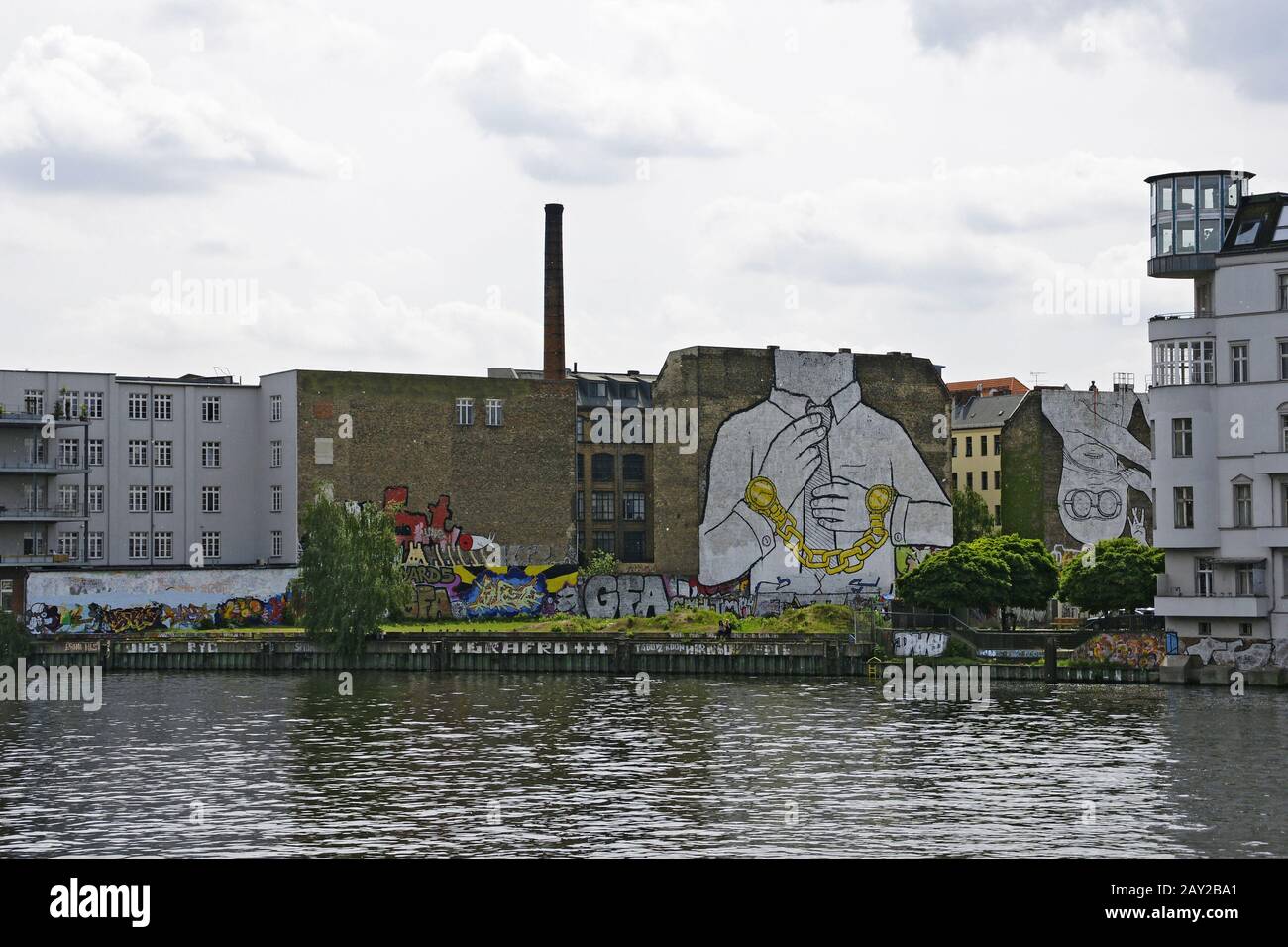 Blu-mural  in the Cuvrystreet in Berlin, Germany 2 Stock Photo