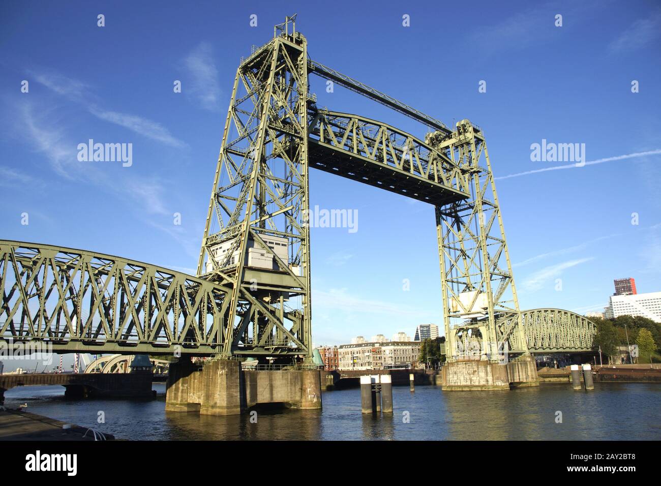 Liftbridge Koningshavenbridge De Hef in Rotterdam, Stock Photo