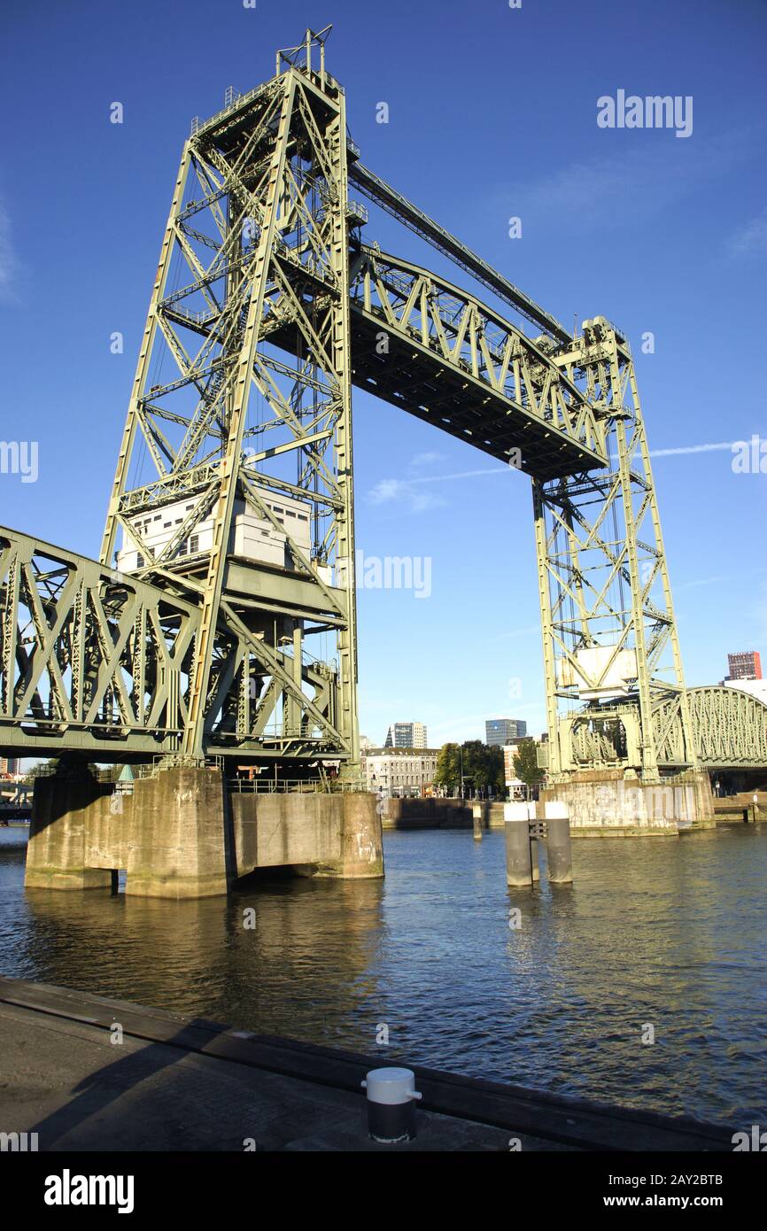 Liftbridge Koningshavenbridge De Hef in Rotterdam, Stock Photo