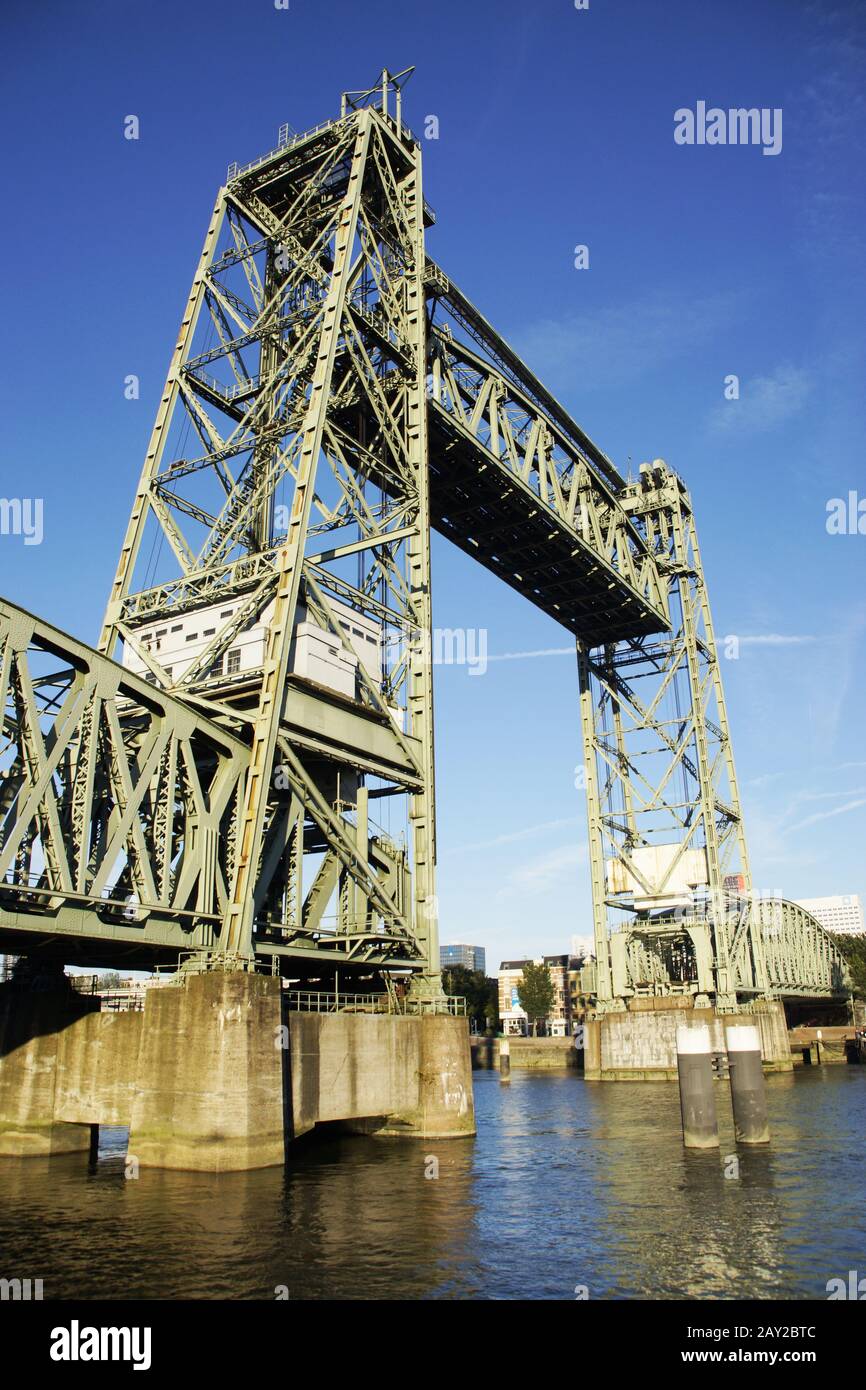 Liftbridge Koningshavenbridge De Hef in Rotterdam, Stock Photo