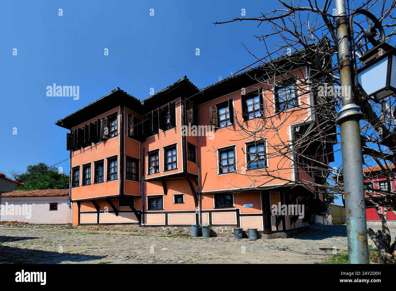 Bulgaria, Plovdiv, building in traditional structure in Old Town ...