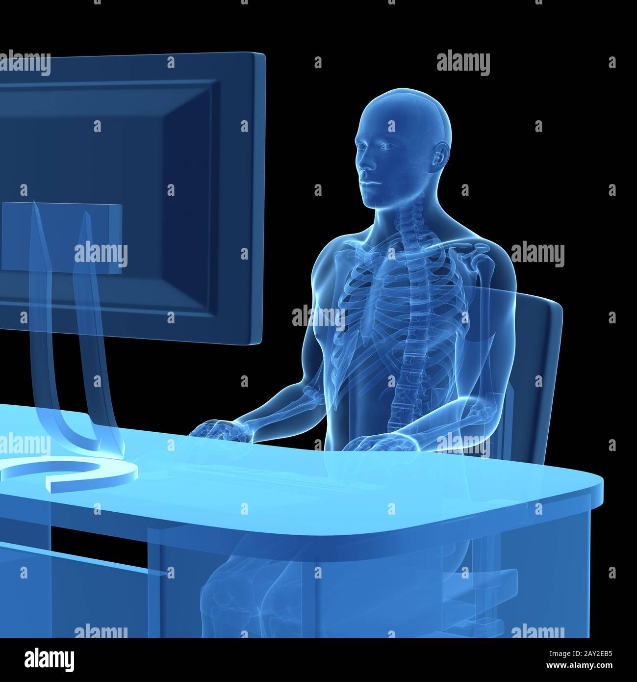 3d rendered medical illustration - correct sitting posture Stock Photo -  Alamy