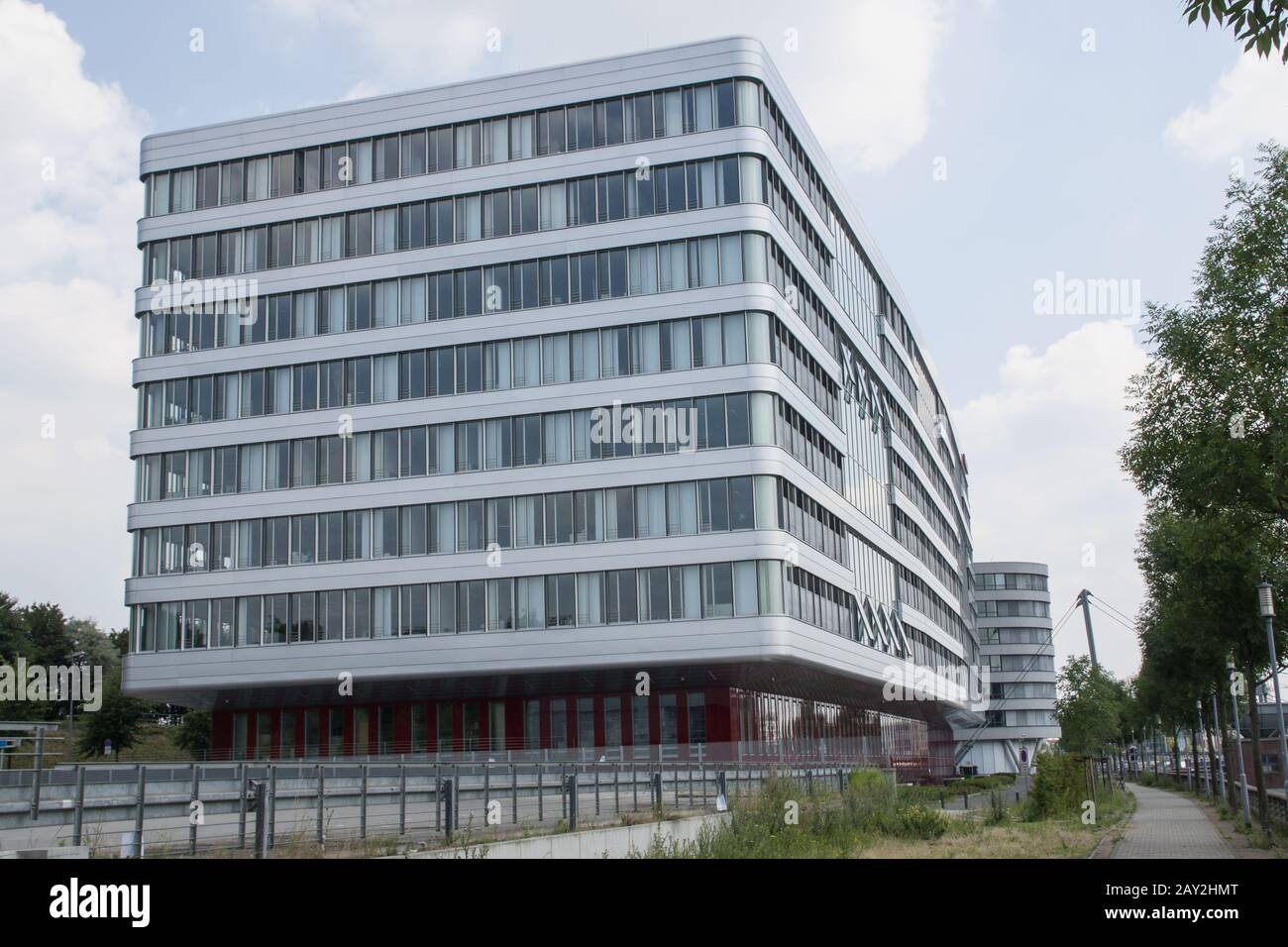 Hitachi office building, Inner harbor Duisburg, Ge Stock Photo