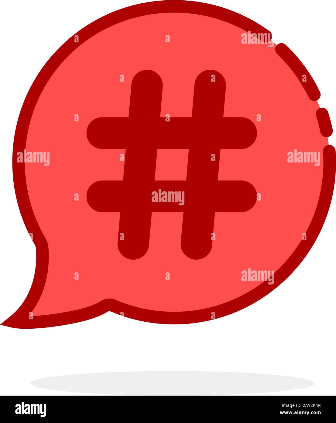 red cartoon hashtag logo on white background Stock Vector Image & Art
