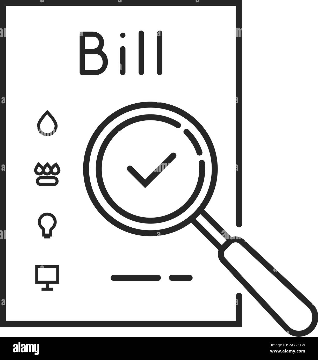 thin line payment of utility bills icon Stock Vector