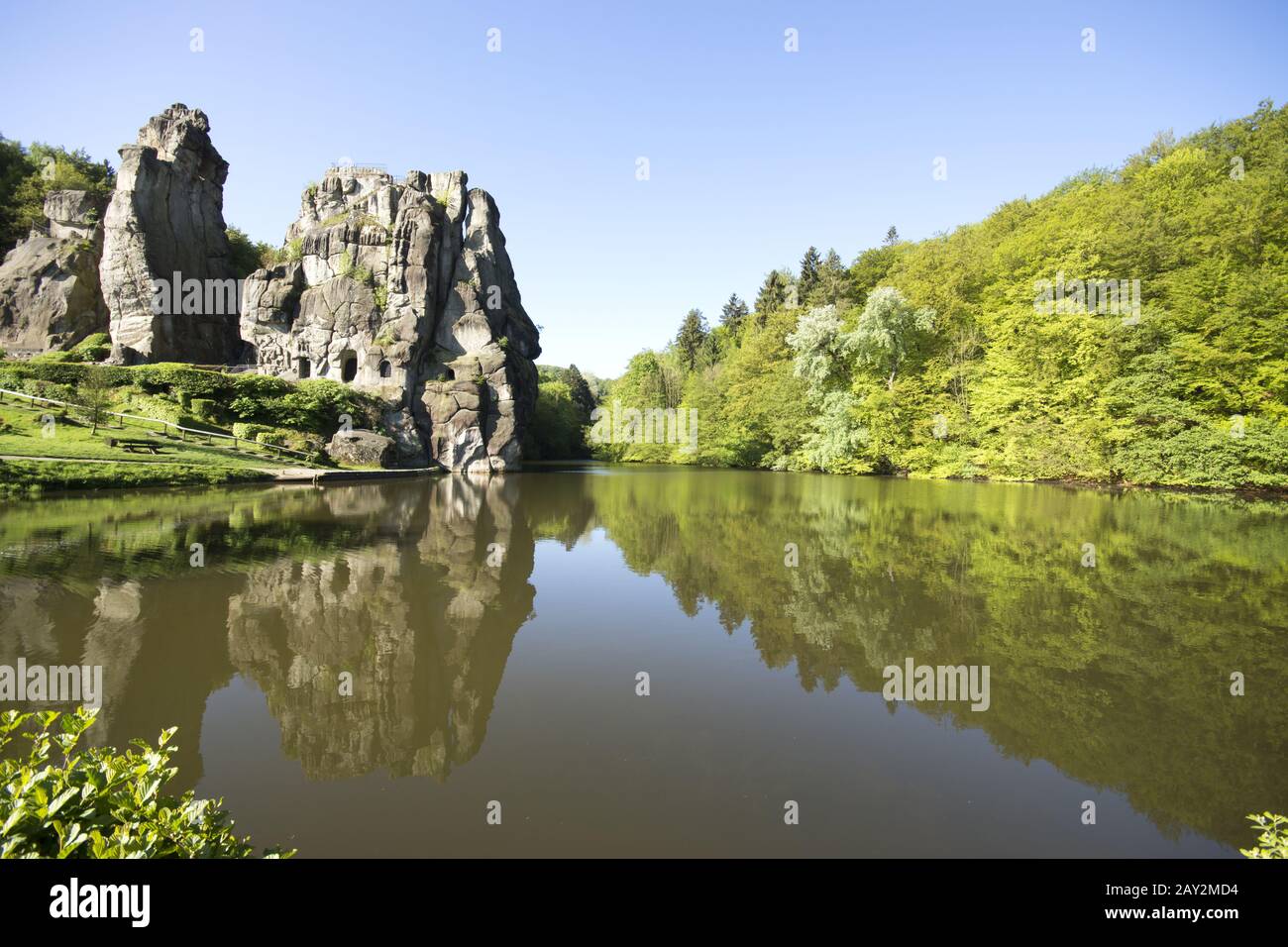 The Externsteine, a mystical nature-memorial in th Stock Photo