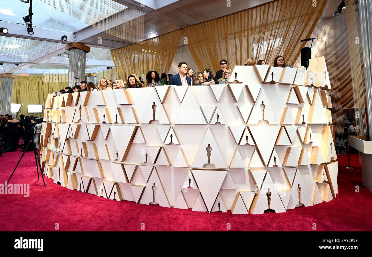 A general view on the red carpet at the 92nd Academy Awards held at the Dolby Theatre in Hollywood, Los Angeles, USA. PA Photo. Picture date: Sunday February 9, 2020. See PA story SHOWBIZ Oscars. Photo credit should read: Jennifer Graylock/PA Wire Stock Photo