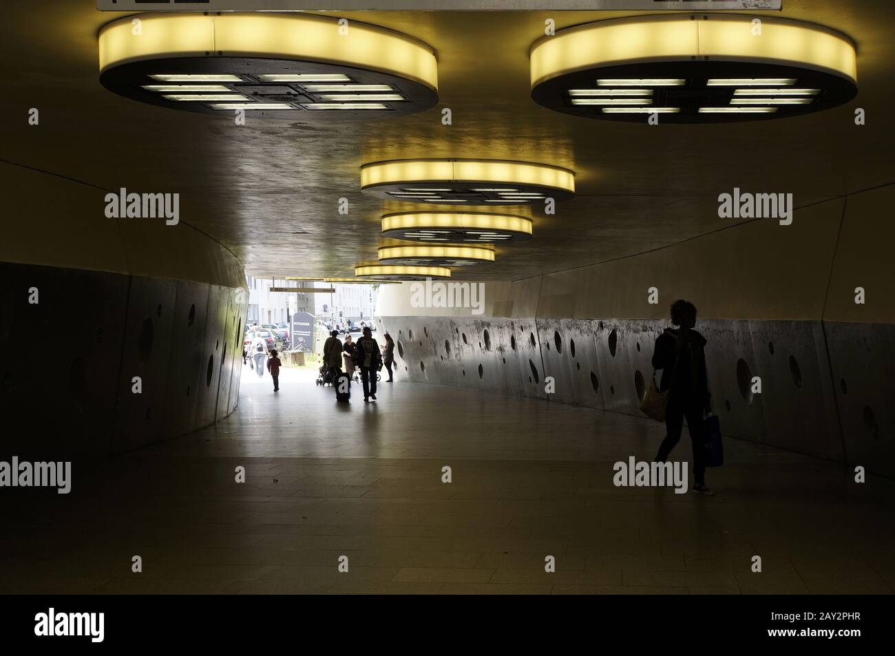 Pedestrian tunnel at Wiener Platz underground station Stock Photo Alamy