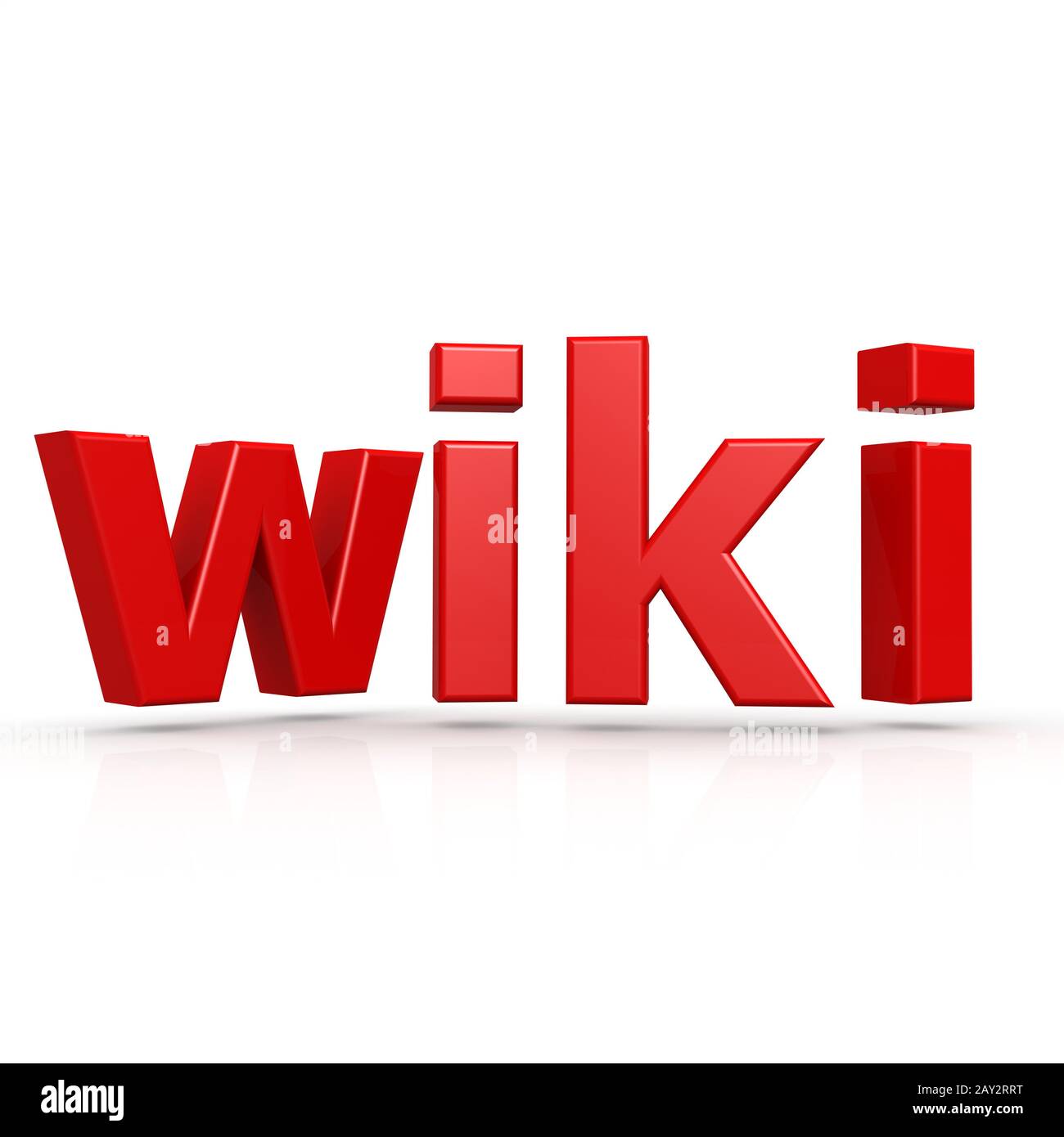 Red wiki word Stock Photo