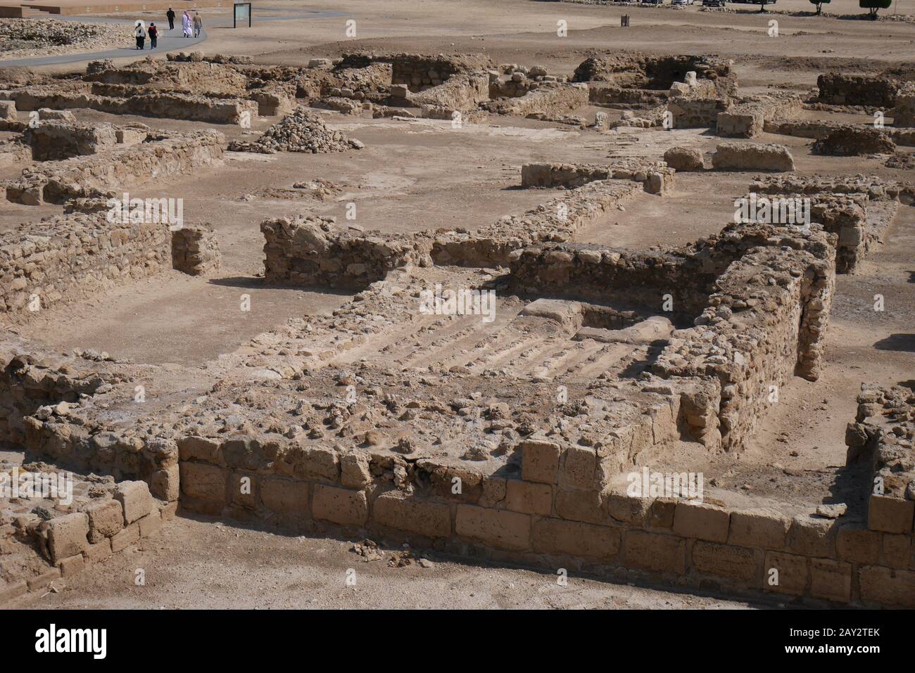 Dilmun era ruins archaeological dig, Dilmun civilisation, Kingdom of Bahrain Stock Photo